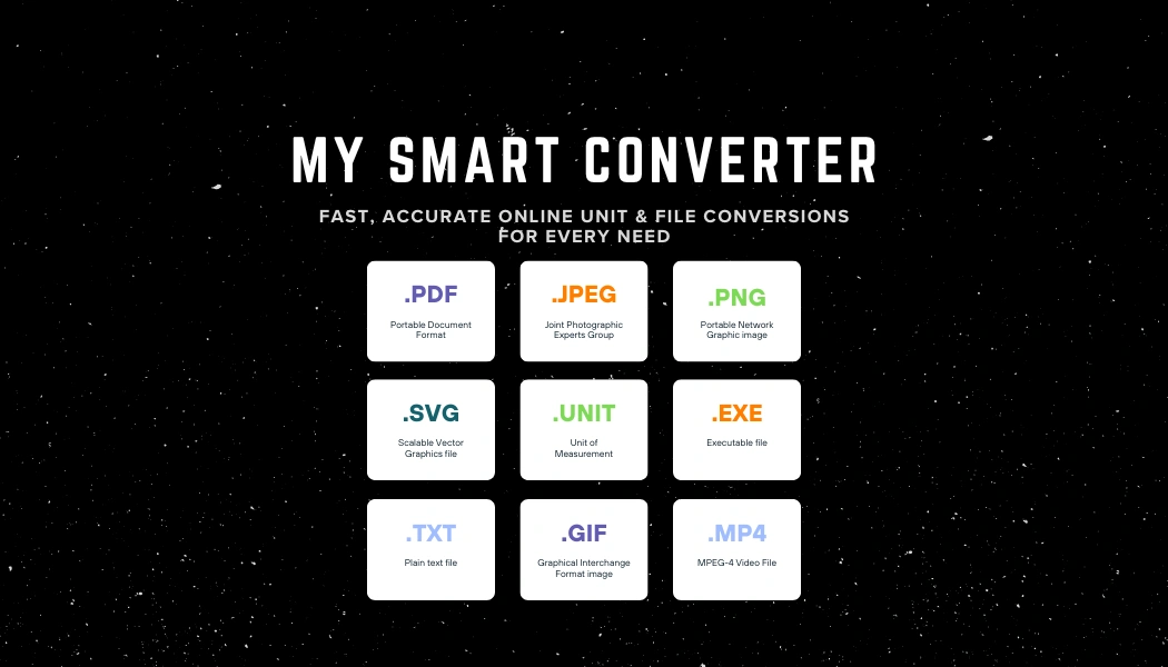 Official Home page graphic for My Smart Converter website displaying our central digital toolbox and conversion utilities.
